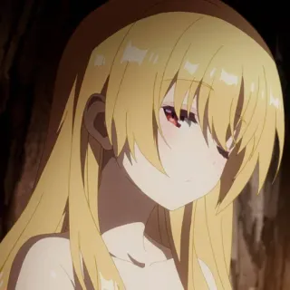 📚 Anime, Chica, Pelo rubio, Ojos rojos, Personaje telegram sticker