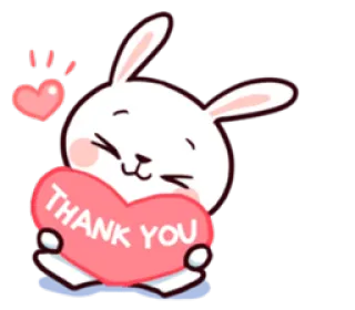 ❤ THANK YOU danke, hase, herz, süß, wertschätzung, freundlichkeit telegram sticker