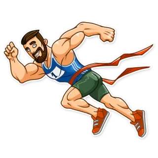 🏃 hardloper, atleet, sport, fitness, oefening, competitie telegram sticker