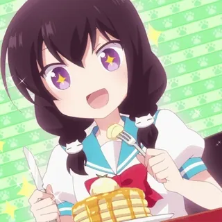 😋 Anime, Naleśniki, Słodkie, Kawaii, Jedzenie, Dziewczyna, Kreskówka telegram sticker