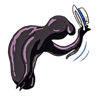 🙇 Блоб, Шляпа, Мультик, Машет рукой telegram sticker