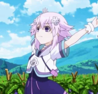 🔮 Neptune Hyperdimension Neptunia anime, manga, purple hair, video game, anime girl telegram sticker