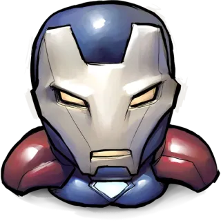 😅 Iron Patriot Iron Patriot, casque, super-héros, Marvel, BD, bande dessinée whatsapp sticker