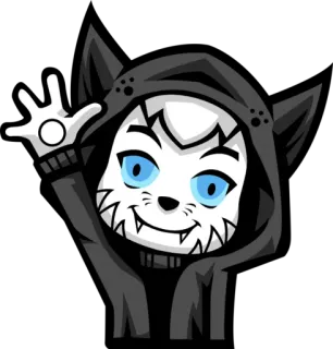 👋 кот, мультфильм, аниме, манга, талисман telegram sticker
