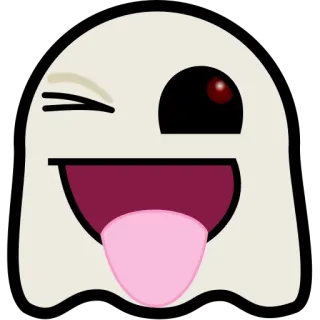 👻 fantasma, emoji, occhiolino, faccia, divertente telegram sticker