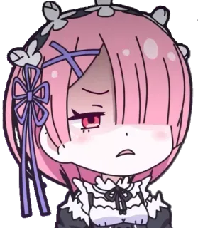 😒 Ram Re:Zero Anime, Chibi, Lindo, Manga, Ram, Re:Zero, Kawaii whatsapp sticker