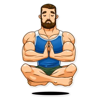 🙏 man, meditatie, yoga, vrede, mindfulness, fitness telegram sticker