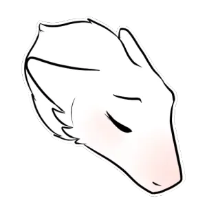 😔 animale, testa, animale domestico, orecchie, ritratto telegram sticker