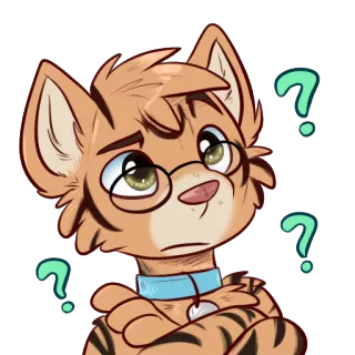 ❓ gato, pontos de interrogação, peludo, confuso, pensando, incerto, desenho animado, adesivo telegram sticker