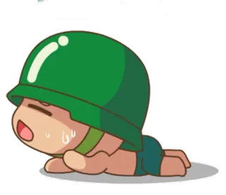 😥 binh lính, quân phục, phim hoạt hình, mũ bảo hiểm, quân đội telegram sticker