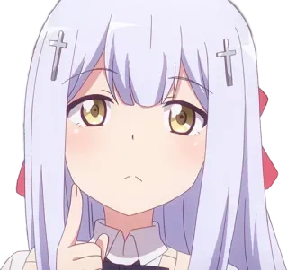 🤔 Gabriel White Tenma Gabriel DropOut anime, manga, cute, girl, angel whatsapp sticker