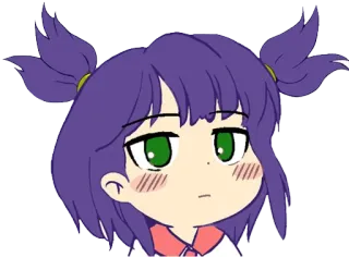 😐 อนิเมะ, การ์ตูน, ผู้หญิง, ภาพเหมือน, หน้าแดง, น่ารัก telegram sticker