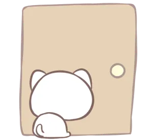 💭 แมว, ประตู, น่ารัก, การ์ตูน, สัตว์ telegram sticker