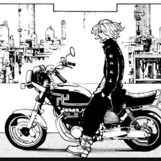 🗝 motorcycle, anime, transportation, vehicle, manga telegram sticker
