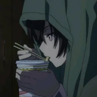 💛 Anime, Ăn uống, Ramen, Áo hoodie, Đồ ăn, Mì sợi telegram sticker