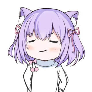 🙂 Anime, Orejas de gato, Lindo, Chibi, Dibujos animados whatsapp sticker