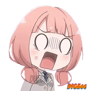 😖 动漫, 表情, 震惊, 害怕, 女孩 whatsapp sticker