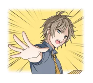 😐 Anime, Cartoon, Figur, Männlich, Ausdruck, Geste whatsapp sticker