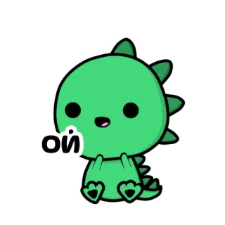 😯 ой dinosaurier, niedlich, grün, cartoon telegram sticker