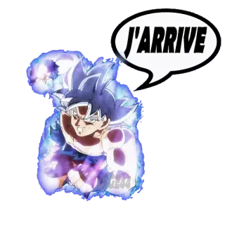 🛵 Goku Dragon Ball J'ARRIVE Anime, Dragon Ball, Goku, Ankunft, Ich komme whatsapp sticker