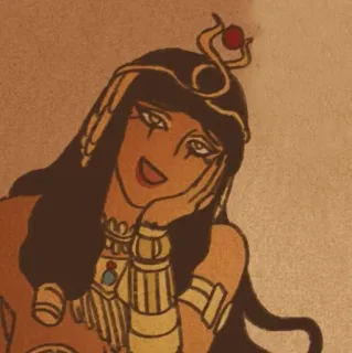 🥰 égyptien, dessin animé, femme, cléopâtre, antique telegram sticker