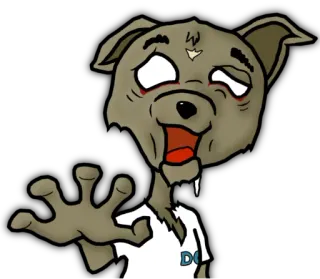 🧟‍♂ Zombie, Monster, Hund, Cartoon, Untoter, Gruselig, Beängstigend telegram sticker