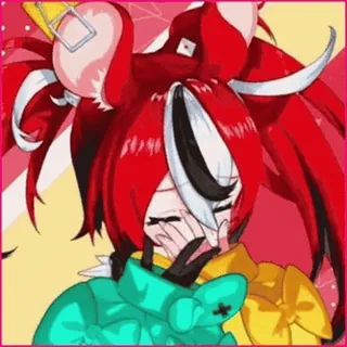 🤭 anime, red hair, character, female, cartoon telegram sticker