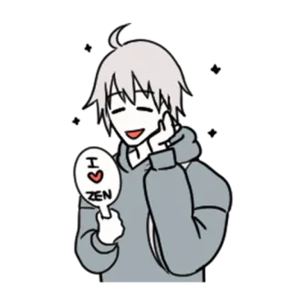 😍 I ❤️ ZEN 愛, 禅, ハート, ファン, ポートレート telegram sticker