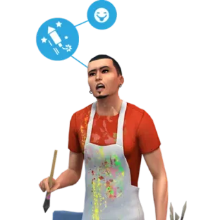 😧 The Sims sims, fireworks, character, game telegram sticker