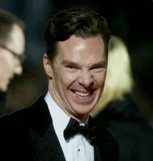 😏 Benedict Cumberbatch, ator, retrato, black tie, celebridade, cara engraçada telegram sticker