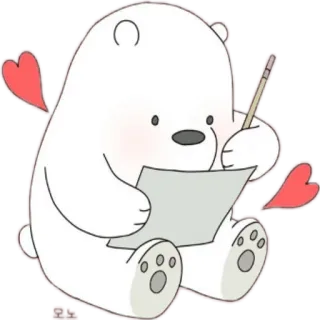 💕 모노 медведь, письмо, мультфильм, милый, рисунок, любовь whatsapp sticker