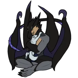 🔗 дракон, объятие, фэнтези, милый, монстр telegram sticker