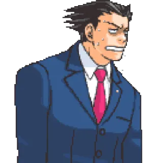 😓 Phoenix Wright Ace Attorney Phoenix Wright, Ace Attorney, Anime, Advogado, Video game telegram sticker
