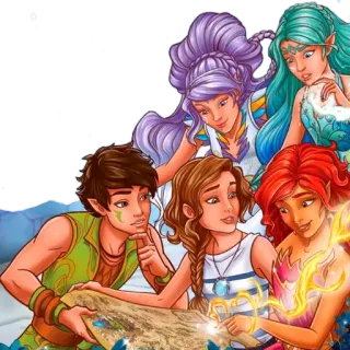 👫 Fantasy, Elfen, Cartoon, Karte, Charaktere, Magie whatsapp sticker