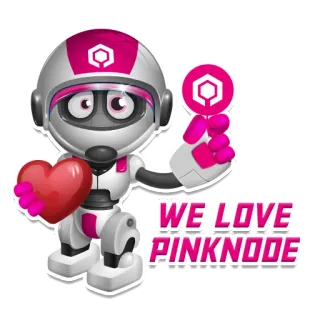 🥰 WE LOVE PINKNODE robot, love, pink, technology, heart, cartoon whatsapp sticker
