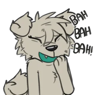 😂 BAH BAH BAH furry, dog, canine, laughing, giggle, cartoon, animal whatsapp sticker