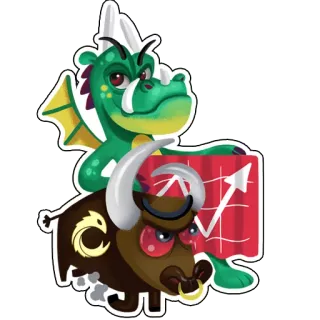 📈 dragão, touro, bolsa, investimento, finanças, crescimento telegram sticker