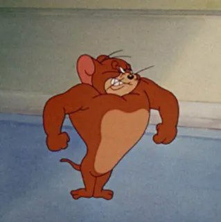 😾 Jerry Mouse Tom and Jerry мультфильм, мышь, смешной, сильный telegram sticker