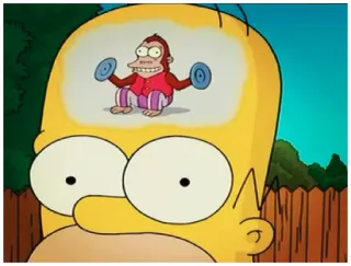 🤔 Homer Simpson The Simpsons homer simpson, simpsons, monkey, cymbal-banging monkey, cartoon telegram sticker