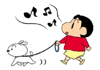 🎤 Shin-chan Crayon Shin-chan anime, dog, cartoon, walking, kids, crayon shin-chan telegram sticker