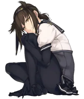 😌 Anime, Fille, Uniforme marin, Mignon, Assis, Manga, Femme, Personnage whatsapp sticker