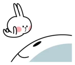 😉 konijn, schattig, konijn, cartoon, wit whatsapp sticker