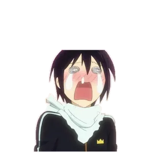 😭 Yato Noragami anime, crying, sad, tears, noragami, yato whatsapp sticker