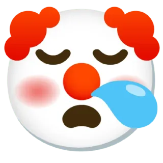 😪 clown, sad, emoji, face, tears telegram sticker