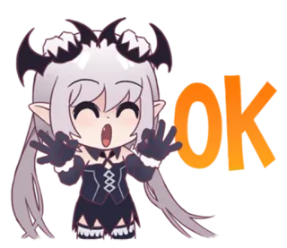 👌 Anime, Diable, Mignon, Démon, Autocollant telegram sticker