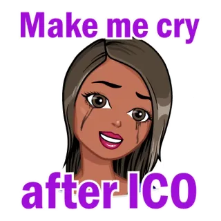 💦 Make me cry after ICO menangis, air mata, bitmoji, ICO, keuangan, investasi telegram sticker