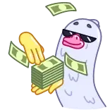 🤑 돈, 현금, 오리, 선글라스, 부, 부자 telegram sticker