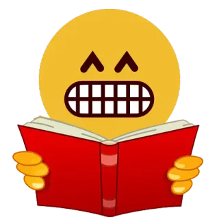 📔 Emoji, Lectura, Libro, Sonrisa, Dibujo animado telegram sticker