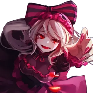 😍 Anime, Vampiro, Gótico, Personagem, Feminino, Assustador, Polegar para baixo telegram sticker