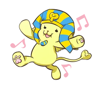 😃 лев, египет, фараон, мультфильм, милый, животное telegram sticker